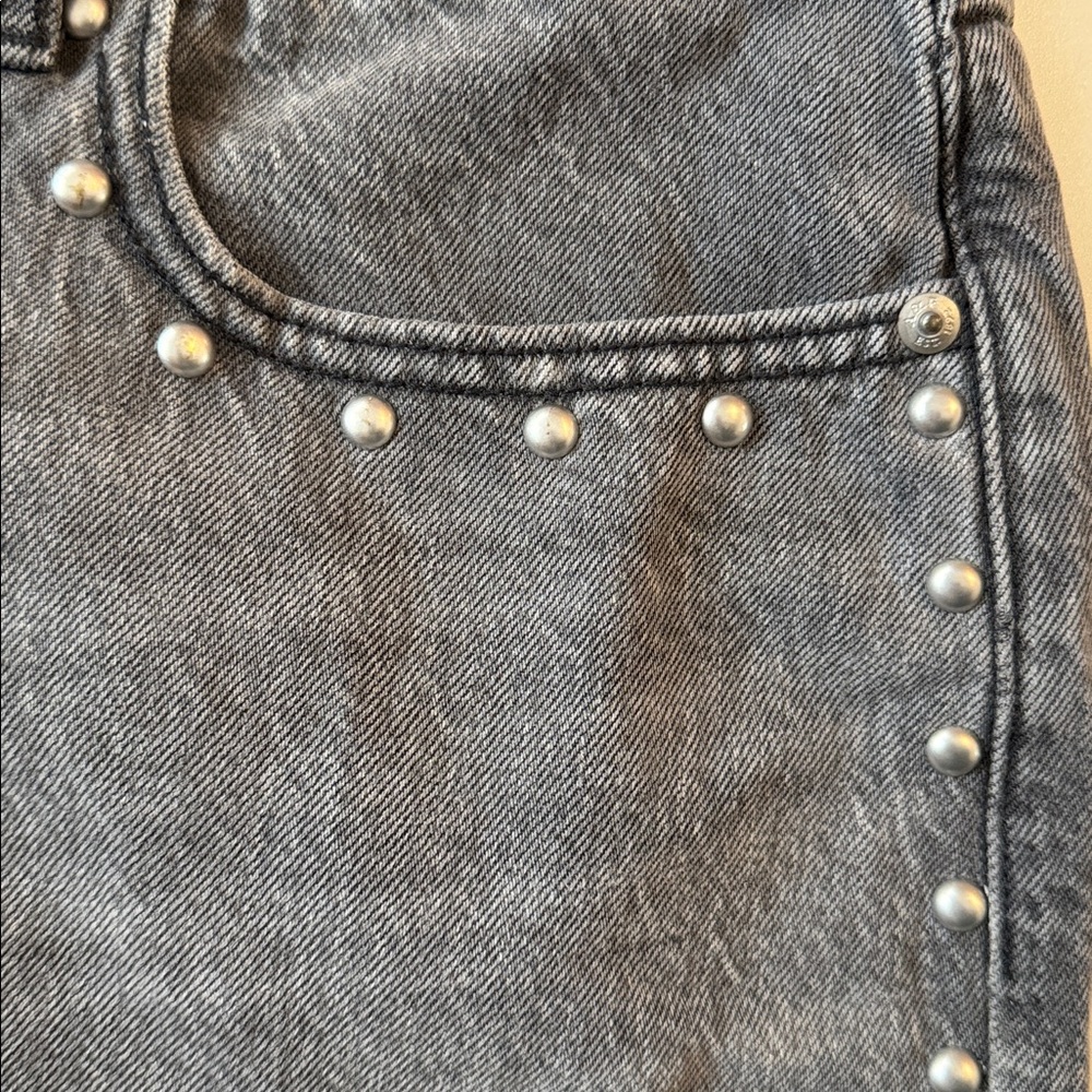 Gray Studded Abercrombie High Rise Loose Jeans - Picture 3 of 5
